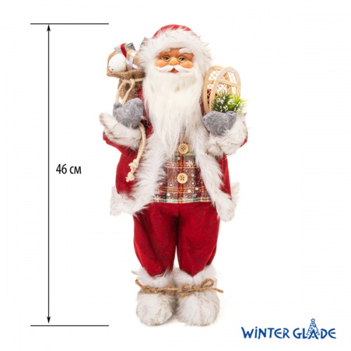 Фигурка Дед Мороз 46 см (красный/серый) фото 3
