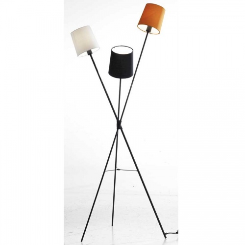 Лампа напольная dexter, белый, черный и оранжевый абажуры