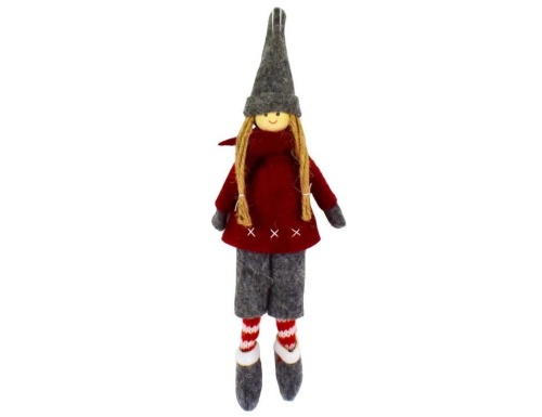 Фетровая кукла на ёлку "Задорная девчонка", разные модели, 26 см, Due Esse Christmas фото 3