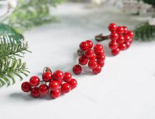Декоративные ягоды ГРОЗДЬ КАЛИНЫ средние ягоды, красный, 12 см, 3 шт., Koopman International