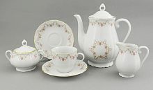 Кофейный сервиз Leander "Верона" арт67160714-0158, зелёный и белый, 15 предметов