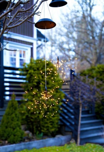 Садовый светильник подвесной SOLAR FIREWORK ("Фейерверк"), 60 тёплых белых микро LED-огней, солнечная батарея, STAR trading фото 6