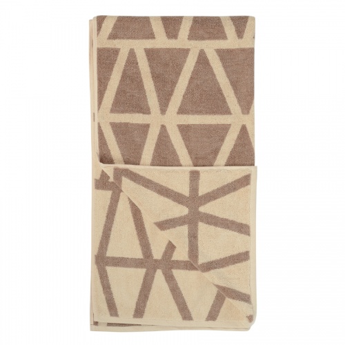 Жаккардовое банное полотенце с авторским дизайном Geometry коричнево-бежевого цвета из коллекции Wil фото 8