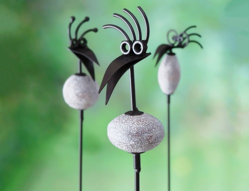 Штекер садовый "Птичка знайка - шарик", металлическая, серая, 100 см, Boltze фото 3
