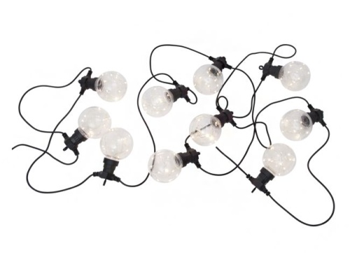 Гирлянда из лампочек BIG CIRCUS, 10 прозрачных ламп, 100 тёплых белых микро LED-огней, 4.5+5 м, уличная, STAR trading фото 2