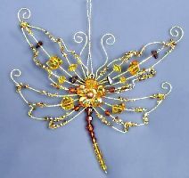 Новогоднее украшение "Ювелирная стрекоза", золотая, 17х12см, Nord Trade Co