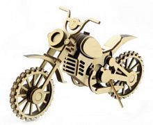 Конструктор 3D деревянный подвижный Lemmo Мотоцикл Кросс