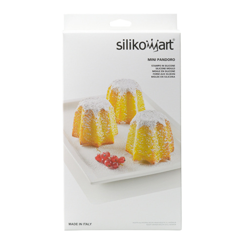 Форма для приготовления кексов mini pandoro, 34 х 18 х 6 см, силиконовая, красная фото 3