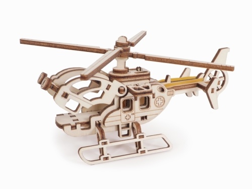 Конструктор 3D деревянный Lemmo Вертолет Стриж фото 2