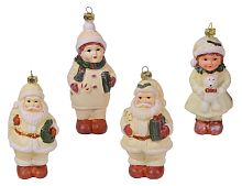 Набор ёлочных игрушек "Новогодние друзья", пластик, 5х14х6 см (4 шт.), Hogewoning