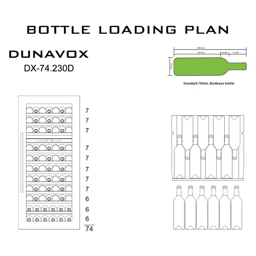 Винный шкаф Dunavox DX-74.230DB фото 4