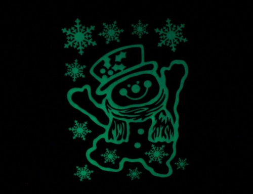 Набор светящихся новогодних наклеек "Танцующий снеговичок", 29.5х40 см, Peha Magic фото 3