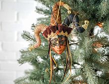 Ёлочная игрушка МАСКА ЧЕРНОЕ И МЕДНОЕ, полистоун, 30 см, Winter Deco