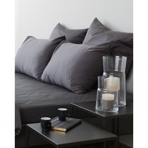 Комплект постельного белья двуспальный из сатина темно-серого цвета из коллекции wild фото 7