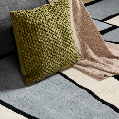Подушка декоративная стеганая из хлопкового бархата оливкового цвета essential, 45х45 см фото 9