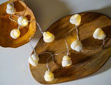 Светодиодная гирлянда БЕЛОСНЕЖНЫЕ ШАПКИ, 10 тёплых белых LED-огней, 1.5+0.3 м, прозрачный ПВХ, батарейки, Koopman International