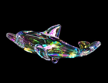 Ёлочное украшение "Дельфин", акрил, прозрачно-радужный, 7 см, Forest Market