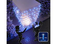 Гирлянда светодиодная уличная Rich Led Cap, 100 синих LED ламп, мерцание, 10 м, синий КАУЧУК, соединяемая, IP65, Rich LED