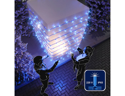 Гирлянда светодиодная уличная Rich Led Cap, 100 синих LED ламп, мерцание, 10 м, синий КАУЧУК, соединяемая, IP65, Rich LED