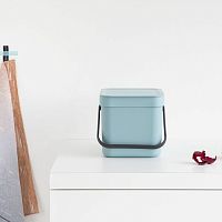 Ведро для мусора Brabantia SORT&GO 6л, из пластика в цветах голубой, белый и жёлтый