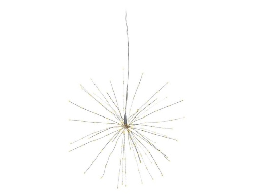 Светильник подвесной FIREWORK (ФЕЙЕРВЕРК), 200 тёплых белых микро LED-огней, 45х45см+5м, серебристая проволока, прозрачный провод, STAR trading фото 2