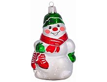 Елочная игрушка "Снеговик с коньками" в шарфе, (h-82 мм), Елочка
