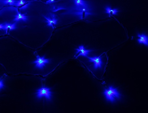 Электрогирлянда "Нить мерцающая", 120 синих (статика)/белых (мерцание) LED огней, 12+1.5 м, белый провод резина+PVC, коннектор, уличная, SNOWHOUSE фото 4