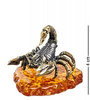 AM-1395 Фигурка "Скорпион каменный" (латунь, янтарь)