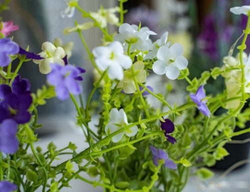 Искусственные полевые цветы "Летнее очарование" в белом горшке, полиэстер, 22 см, Kaemingk фото 2