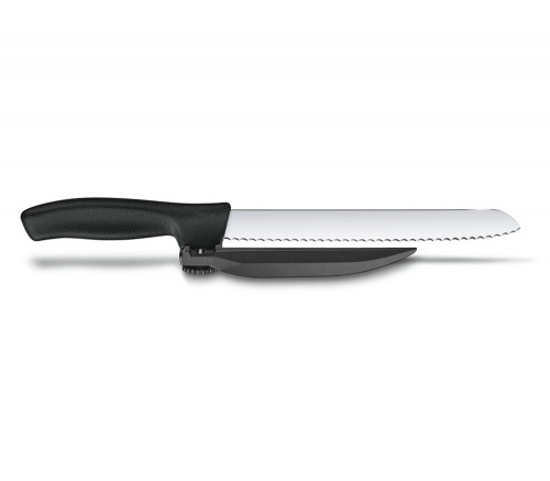 Нож Victorinox с упором для отрезания равномерных ломтиков, черный фото 6