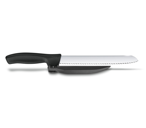 Нож Victorinox с упором для отрезания равномерных ломтиков, черный фото 5