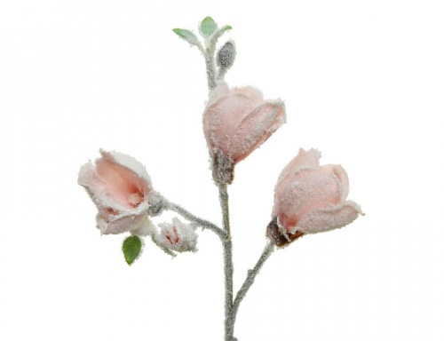 "Ветка магнолии" нежно-розовая, заснеженная, 50 см, Kaemingk