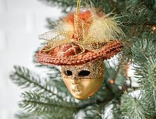 Ёлочная игрушка МАСКА МИСТЕРИОСО, полиэстер, пластик, 18 см, Winter Deco