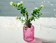 Стеклянная ваза-бутылка ЧАЙНАЯ РОЗА, светло-розовая, 10 см, Boltze