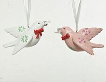 Набор ёлочных игрушек РОМАНТИЧНЫЕ ГОЛУБКИ, полистоун, 11 см, 2 шт., Kaemingk