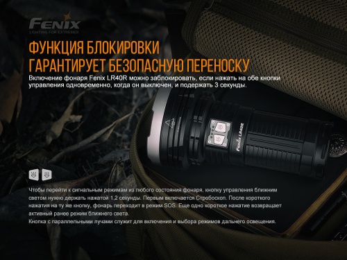Фонарь светодиодный тактический Fenix LR40R, 12000 лм, аккумулятор фото 14