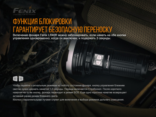 Фонарь светодиодный тактический Fenix LR40R, 12000 лм, аккумулятор фото 13