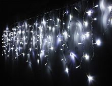 Гирлянда "Бахрома" 150 белых LED-ламп, мерцающие, коннектор 3,1х0,5 м, уличная, прозрачный провод, BEAUTY LED