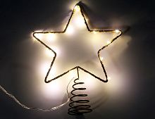 Светодиодная Звезда на елку теплая белая, mini LED лампы, на батарейках (Snowhouse)
