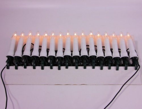 Электрогирлянда "Стильные свечи", на клипсах, белые, 16 ламп, 6+1.5 м, чёрный провод, уличная, Koopman International фото 5