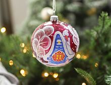 Елочный шар ИЗЯЩНЫЙ, 95 мм, розовый, Елочка
