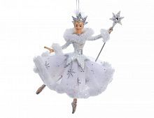 Ёлочная игрушка "Снежная королева" балерина, полистоун, текстиль, 17.2 см, Kurt S. Adler
