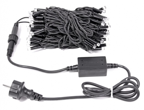 Электрогирлянда "Твинкл лайт" BLINKING RUBI (мерцающая) 100 LED ламп, 10 м, коннектор, черный провод-каучук, уличная, LEGOLED фото 4