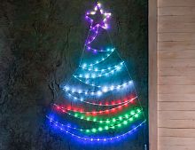 Настенное светящееся панно ЁЛКА 'ЗИМНЯЯ РАДУГА', 150 см, 140 разноцветных LED-огней, уличное, Kaemingk