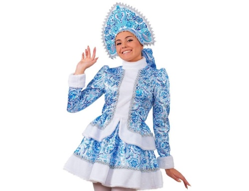 Карнавальный костюм Снегурочка узорная, короткая, Батик, Батик фото 2