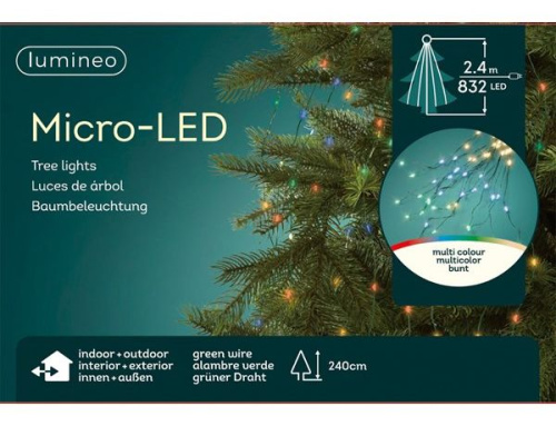 Электрогирлянда "Звёздный ёлочный дождик", micro-LED-огни, зелёная проволока, уличная, Kaemingk фото 8