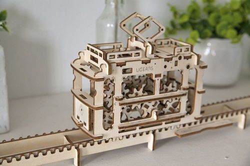 Конструктор 3D-пазл Ugears - Трамвай с рельсами фото 5