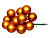 ГРОЗДЬ стеклянных матовых шариков на проволоке, 12 шаров по 25 мм, цвет: янтарный, Kaemingk (Decoris)