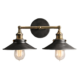 Светильник скон дабл restoration hardware, золотой;черный