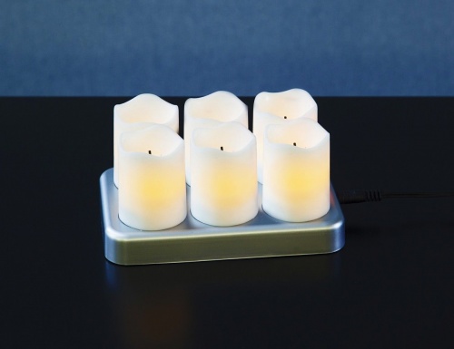 Набор светодиодных свечей HOME LIGHT, белый, тёплые белые LED-огни, 4х5 см (6 шт.), зарядное устройство, STAR trading фото 3